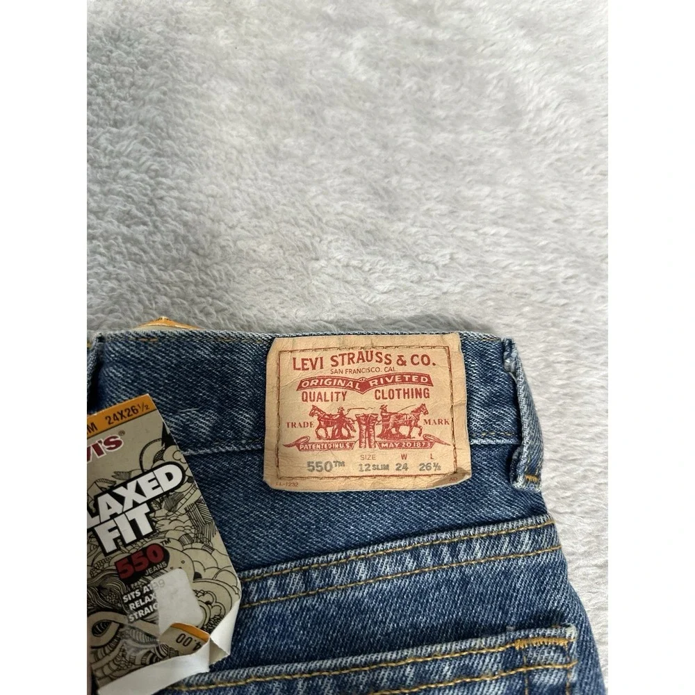 NWT Boy's Levi's 550 12 Slim Relaxed Fit Blue Denim Jeans Pockets Cotton 24x26.5